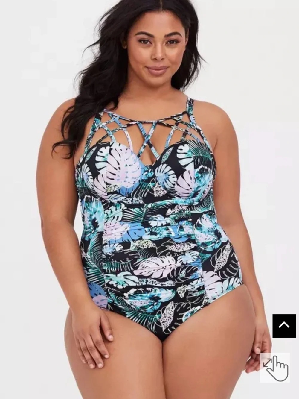 Torrid Tropical Slim Fix Push-Up One-Piece Swimsuit Plus sz 3X